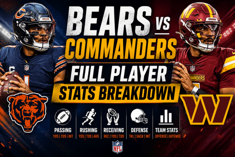chicago bears vs washington commanders match player stats